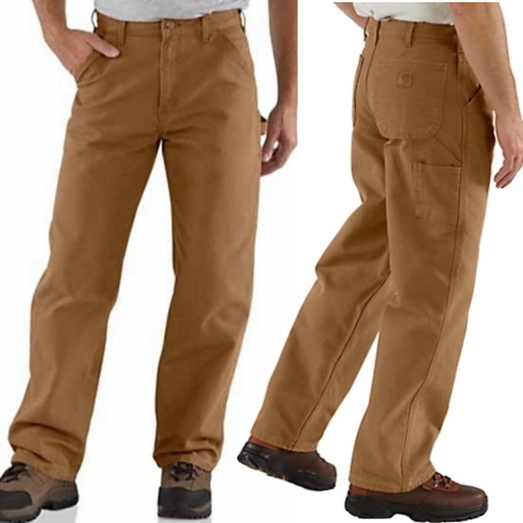 CARHARTT washed duck dungaree loose fit straight leg work pants